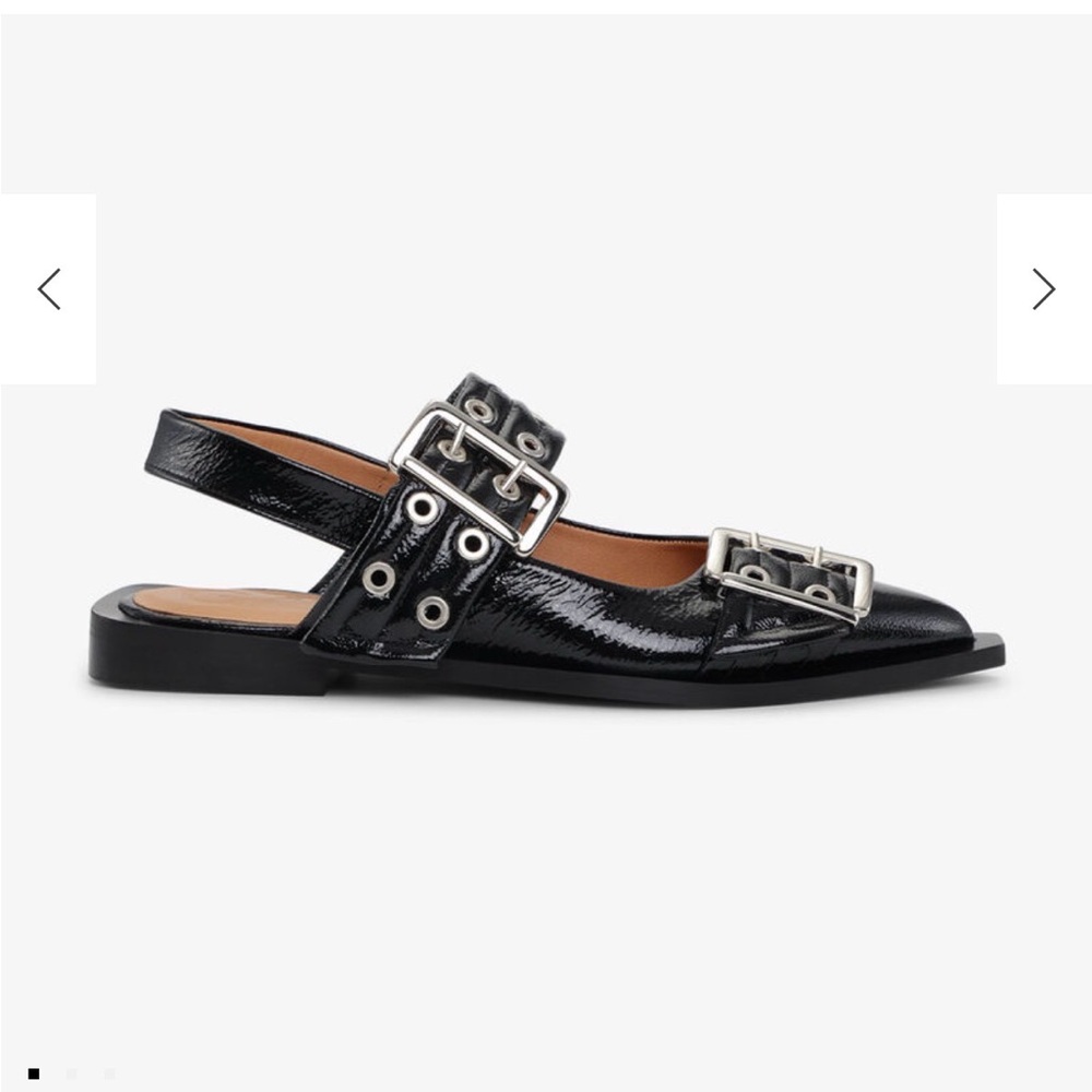 Ganni Slingback Flats with Buckle Detail